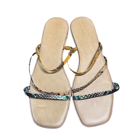 Madewell The Lyra Slide Sandal in Snake Embossed Leather sz 10 - Picture 2 of 6